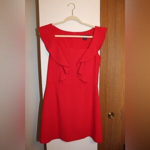 French Connection Red Ruffle Mini Dress